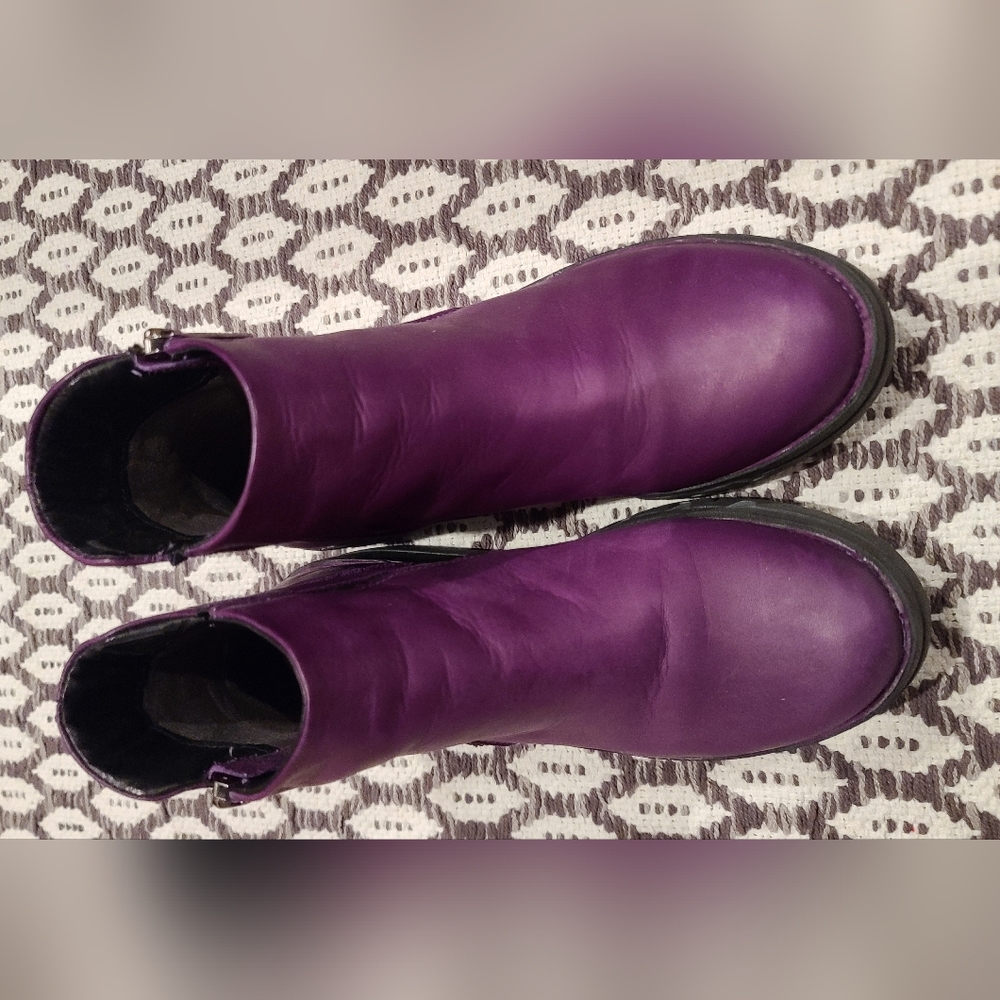 Miz Mooz Lass Purple Leather Boots Size 37